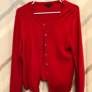 EUC Women’s Tommy Hilfiger button down sweater sz L, red
